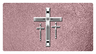 DSC700 517 SL SH OR Silver 3 Crosses Shimmer Orchid Background